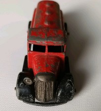 Petrol Tank Wagon by Dinky Toys, No. 25D. Red Petrol Tanker With Red Hubs