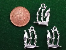 10 Pirate Ship Charms - bright