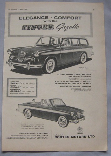 1958 singer gazelle - 1958,