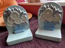 Pair Of Art Deco Ceramic Moulded  Filled Bookends, Need New Home.