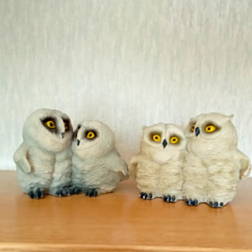 Owl ornament figurine set 4 - figurine,