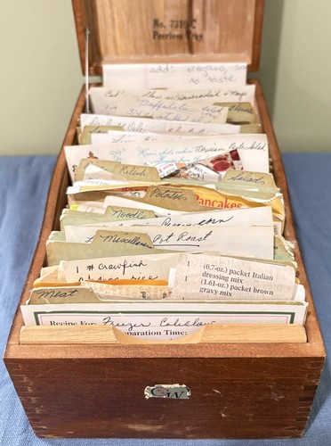 Antique oak recipe box - antique,
