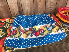 VINTAGE RETRO FRUIT POLKA DOT DESIGN PINNY HALF APRON COTTAGE CORE COUNTRY