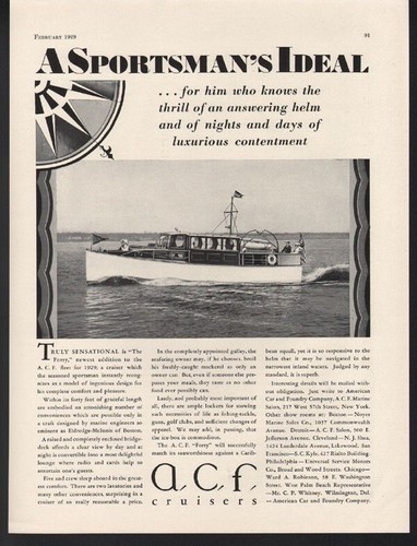 1929 acf cruiser motor boat - 1929,