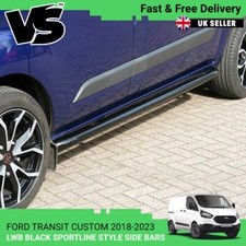 FITS FORD TRANSIT CUSTOM 18-23 BLACK SPORTLINE SIDE BARS LWB TOURNEO BAR GUARD