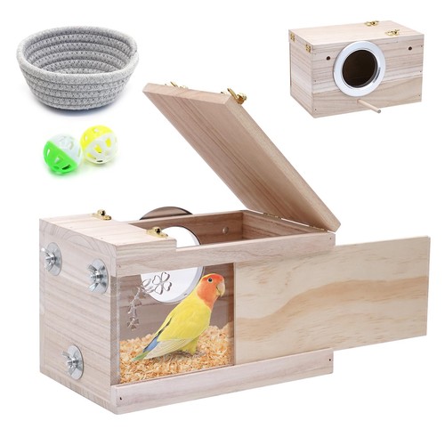 Parakeet nesting box with - parakeet,