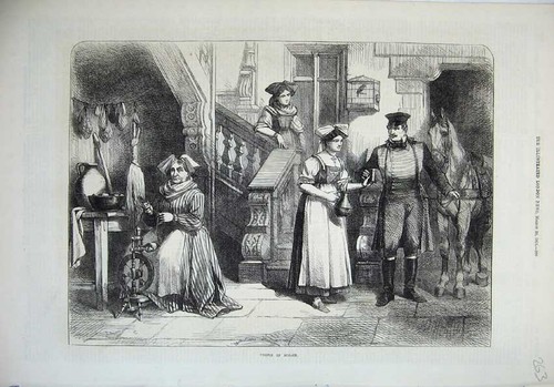 Old antique print 1871 - old,