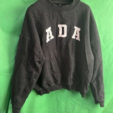 Adanola Ada Black White Pullover Sweatshirt women’s Size Large Oversized Jumper