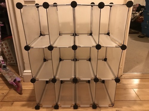 Interlocking plastic shoe rack - shoe,