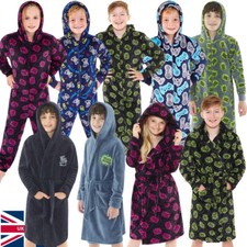 Bedlam Boys Girls Fleece Gaming 1Onesie Dressing Gown Bath Robe Printed Hooded