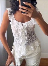 Zara Ruffled Semi Sheer Lace