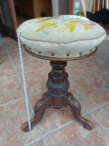 Antique swivel piano stool - swivel,