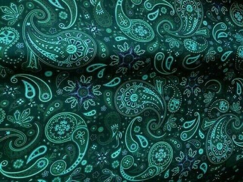 Green paisley fabric - paisley,