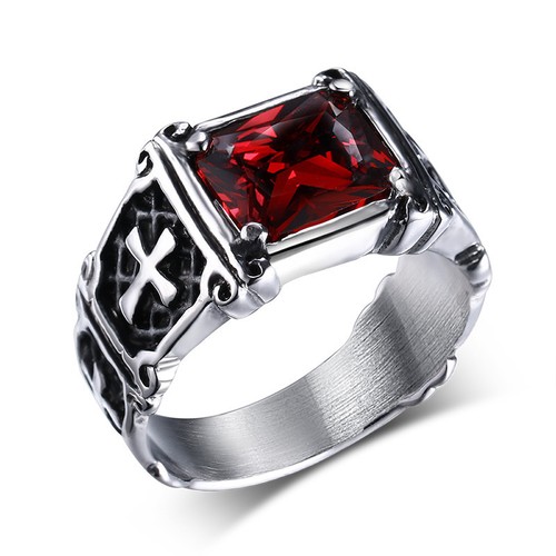 Knights templar ring red - knights,