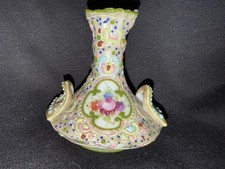 Antique 1880s Japanese Nippon Moriage 9cm Mini Porcelain Vase Excellent Cond 
