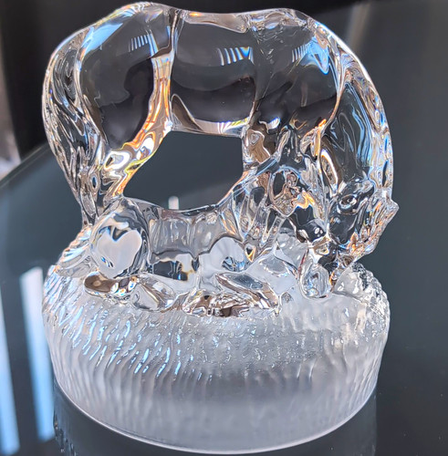 Clear art glass elephant - clear,