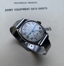 ELGIN WW1 Military Trench Watch STERLING SILVER CASED,Ordanace Metal Cuff Band