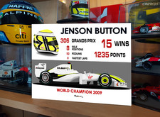 Jenson Button F1 Champion Brawn GP BAR Artwork Metal Sign F1 Gift