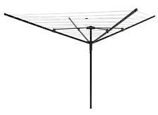 Home 45m 4 Arm Rotary Airer | Heavy Duty Outdoor Clothes Drying Line for Garden