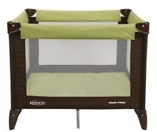 Graco: Green and Brown Travel Cot. 