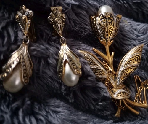Vintage damascus french brooch - french,