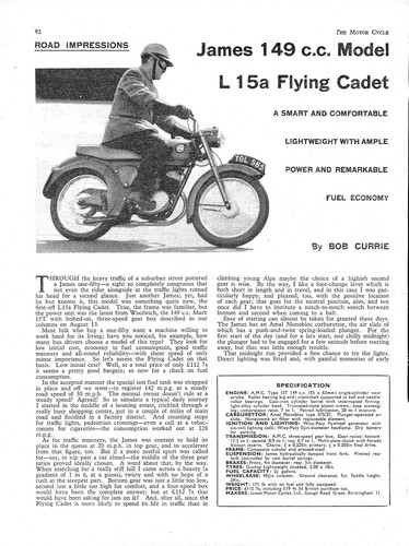 1959 james l15a - flying, cadet'