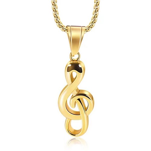 Gold small music note - music, g