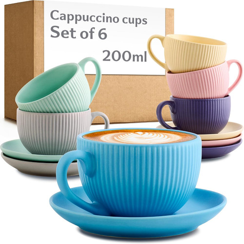Cappuccino cups with saucers - with,