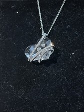 Swarovski Large Clear 3D Effect Heart Rhodium Plated Necklace Pendant