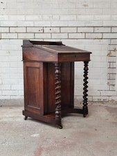 Antique Victorian leather top Rosewood writing office Davenport desk