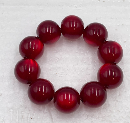 Cherry red bead bracelet - cherry,
