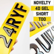 Luxury Pair 3D GEL MOT/ROAD Legal Car Registration Number Plates 4D Raised