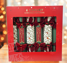 Set of 6 Robin & Berry Luxury Christmas Crackers 14"  Party Table Decoration