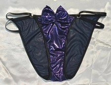 Sexy Metallic Shine Stretchy Triangle Tanga Panties Sissy Knickers CD TV 1 XL 18