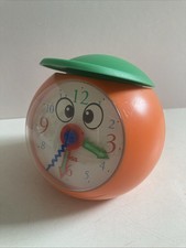 Vintage Ross Novelty Alarm Clock Orange Fruit With Cap Working 