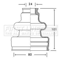 First line drive shaft bellow - drive,