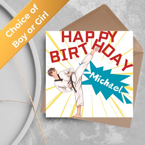 Personalised karate birthday - karate,