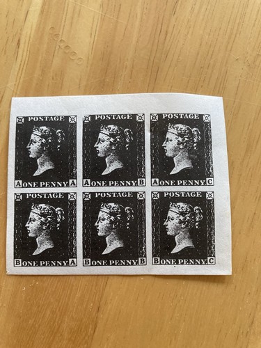 Facsimile penny black block - facsimile, of