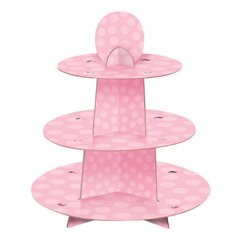 Pink cupcake stand cake - pink,