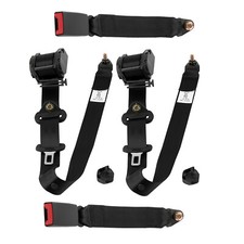 2x Universal 3 Point Inertia Seat Belt Kit Car Truck Adjustable Safety Belts 3m