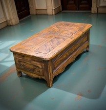 Antique Style Rustic Heavy Solid Oak Coffee Table