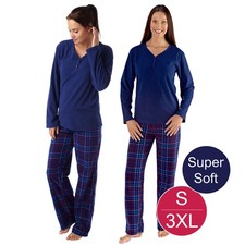 i-Smalls Women's Soft Warm Cosy Fleece Winter Long Pyjama Big Plus Size S - 3XL