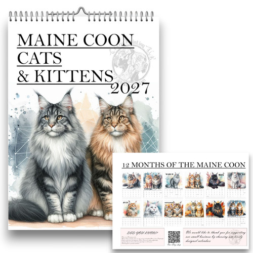 Maine coon calendar - maine, 2027-a3