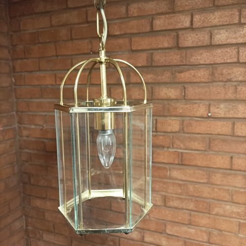 Vintage brass pendant hexagon