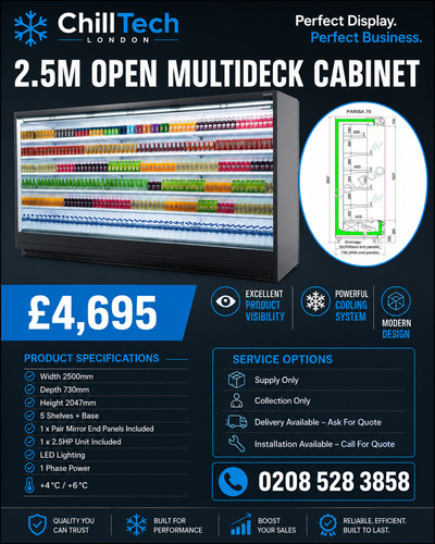 Multideck display fridge open - fridge,
