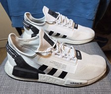 Adidas NMD R1 V2 White Black Stripes Mens Trainers Size UK 11