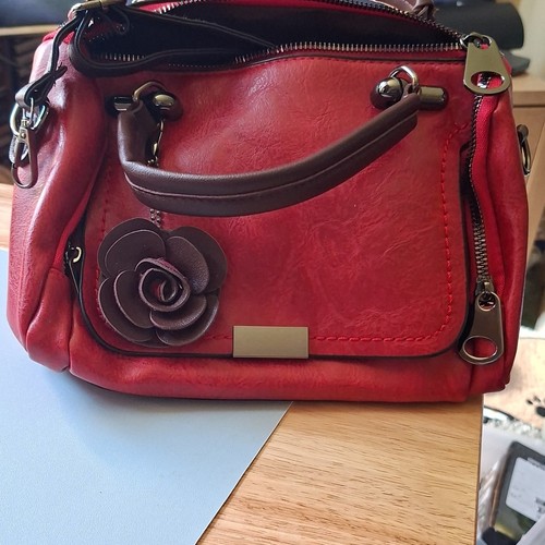 Women red faux leather - red,