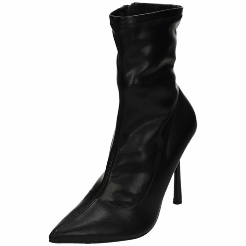 Black faux leather - black, sock