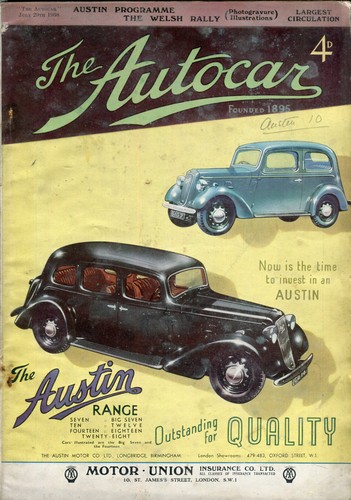 Autocar magazine july - 29, 1938