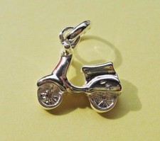 London Silver 925 Moped Scooter Charm attaches to the links of your Bracelet